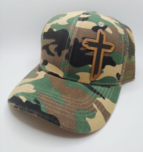 John 3:16 Western Brown Cross Set - Woodland Camo Mesh Snapback Baseball Mütze - Bild 2 von 5