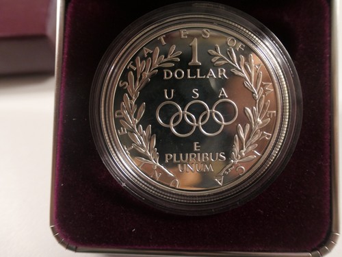 Moneta Olimpica Dollaro Argento 1988 Proof Stati Uniti Mint con Scatola e Certificato di autenticità - Foto 3 di 7
