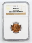Certified 1937 Lincoln Cent NGC MS65 Red Wheat Penny 1c