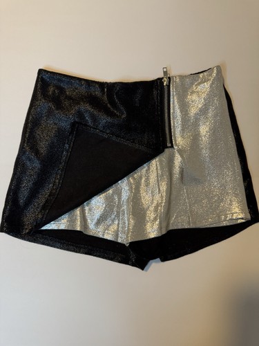 MIA Black & Silver Zipper Girls Skort Size Large - Picture 4 of 6