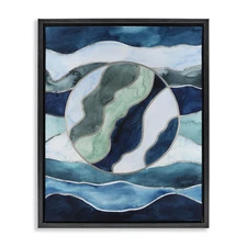 Stained Glass Circle Impression Framed Floater Canvas Wall Art Design by Jori...