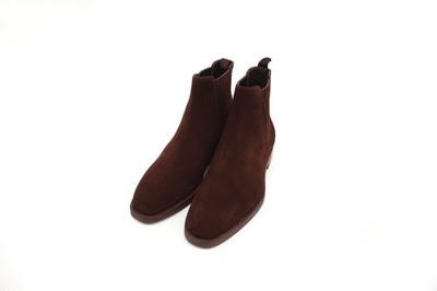 NWOB $1450 Brunello Cucinelli Men's 100% Leather Suede Chelsea Boot Size 44 A262