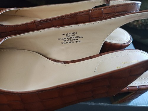 Liz Claiborne Forbes Slingback Schuhe Größe 7M Cognac Kroko - Bild 4 von 10
