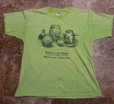 Rare Vintage Rowe Pottery Works Historical Collection T-Shirt Size Large 21"x29"