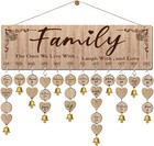 Wooden Family Birthday Reminder Calendar Board Wall Hanging - nature-family 