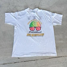 Vintage VTG 1991 90s Paintball Funny Humor Neon Shirt Single Stitch USA Made XXL