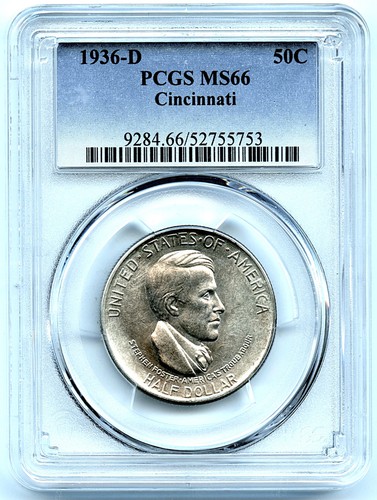 1936-D Cincinnati Silver Commemorative, PCGS MS66 - Picture 3 of 3