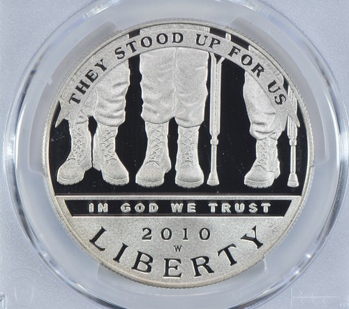 2010-W Disabled Veterans Commemorative Dollar PR69 DCAM PCGS Blue Label - Afbeelding 3 van 5