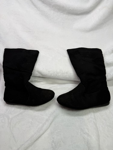 Botas de moda Link Selena 23K para niñas talla 11 negras imitación gamuza media pantorrilla cremallera - Imagen 4 de 8