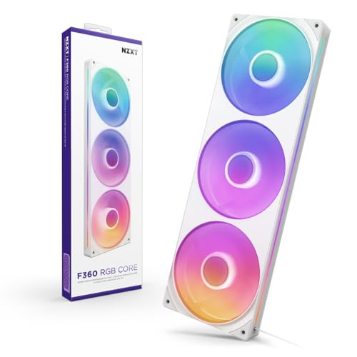NZXT F360 RGB Core 360mm Fan Unit with 3 120mm White RGB Fans - Picture 10 of 10