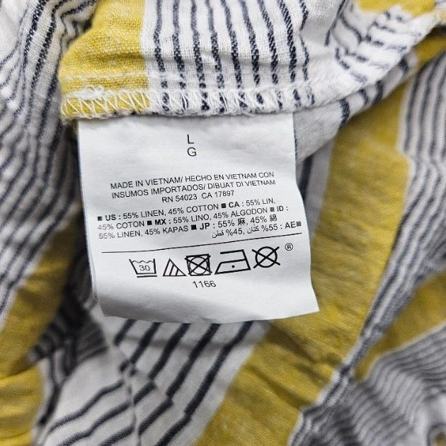 Top manga larga Old Navy para mujer talla grande amarillo blanco negro a rayas Foto 4 de 4