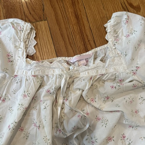 Victoria’s Secret Romantic Long Country Prairie Cottagecore Cotton Nightgown S - Picture 3 of 5