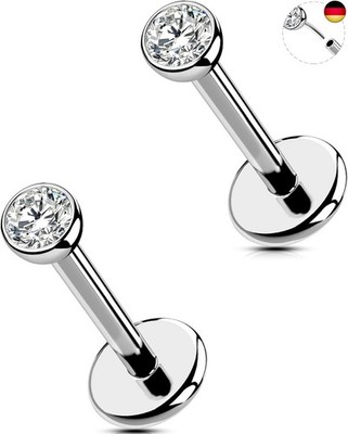 OUFER 20G/18G 2PCS Nasenpiercing Chirurgenstahl 316L Nasen Piercing Threadless