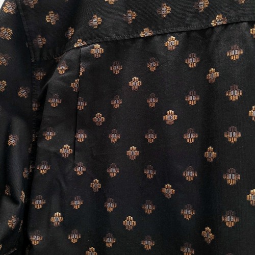 Y2K Vintage Tommy Bahama Men's XXL Silk Shirt Black Aztec Geometric Short Sleeve - Picture 5 of 12