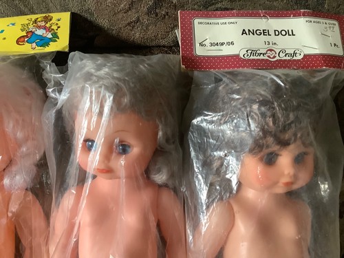 Lotto 4 BAMBOLE ANGELO bambina 13” fibra plastica artigianali Westrim occhi in movimento NUOVE artigianato - Foto 5 di 5