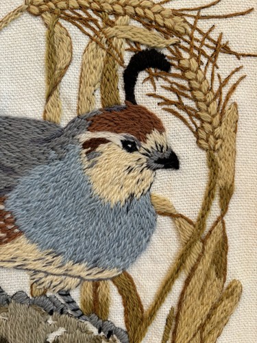 Vintage 1978 Dimensions Crewel Completed Woodland Wildlife Quail #1112 - Bild 3 von 7