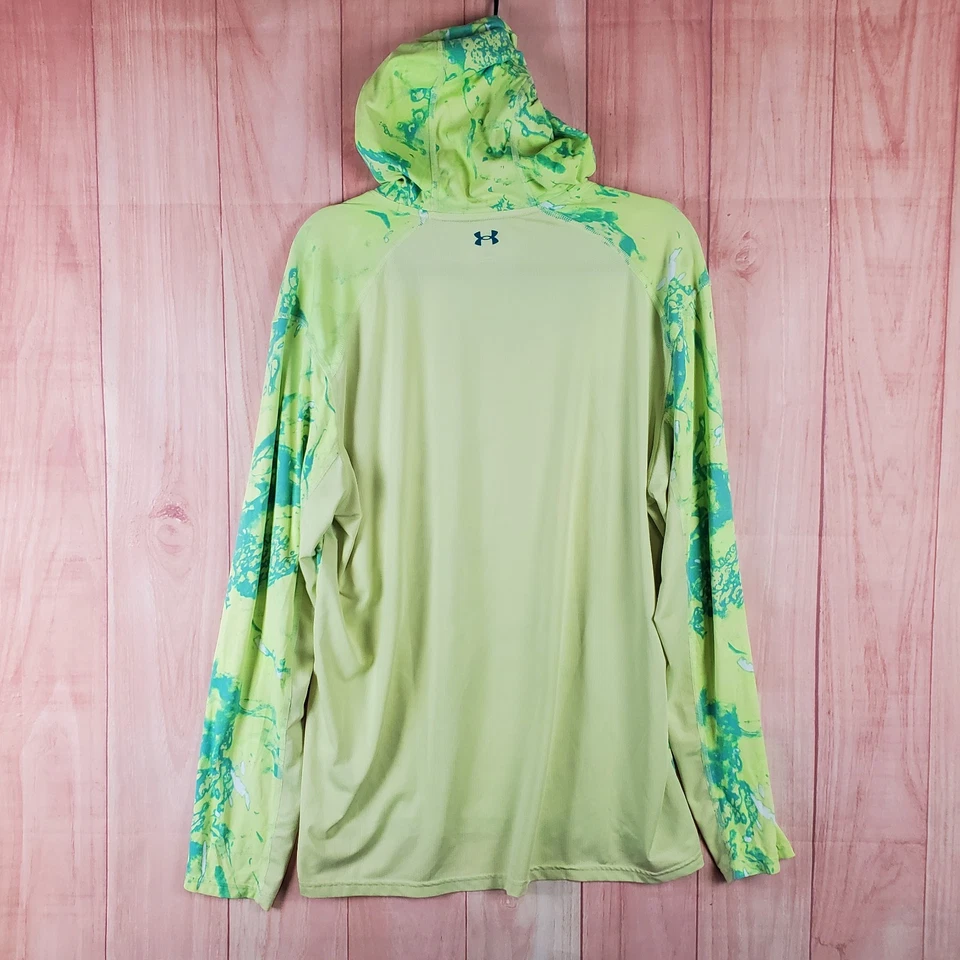 Sudadera con Capucha Under Armour UA Fish Pro Camuflada Para Hombres XL Amarilla Nylon Malla Forrada UPF 50+ Foto 3 de 4