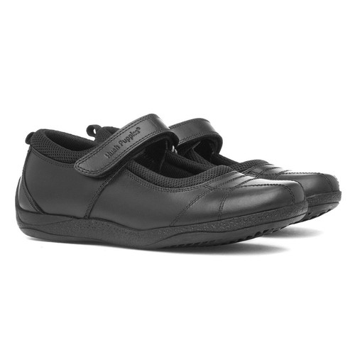 Hush Puppies Girls Shoes Black Kids School Leather Easy Fasten Clara SIZE - Picture 7 of 8