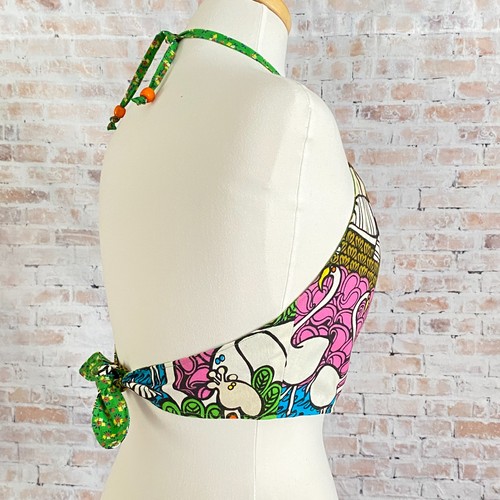 Womens OOAK 1970s Retro Halter Top Size Small - Picture 6 of 9