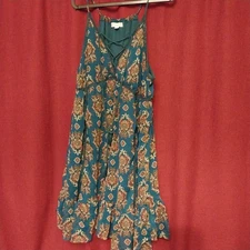 COCO+Jaimeson Wm L Boho Strappy Flowy Paisley Blue Rust Boot Barn Western Dress