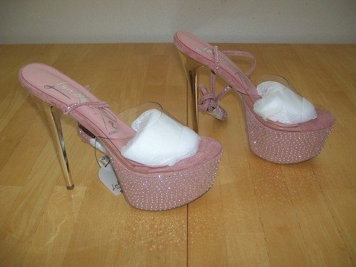 Neu Sugar Mom gestapelte Plateau rosa Stripper Heels Stilettos pink 8 8,5 - Bild 8 von 12