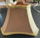 Gold Triangle Clip Lamp Shade 3-1/4” Top 5” Tall 7” Bottom, Satin Fabric.