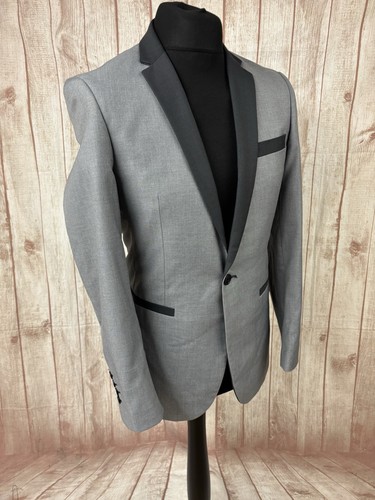 Marc Darcy Mens 3 Piece Tony Suit Tuxedo Jacket 36” 38” W30 Grey Black Teddy Boy - Imagen 4 de 24