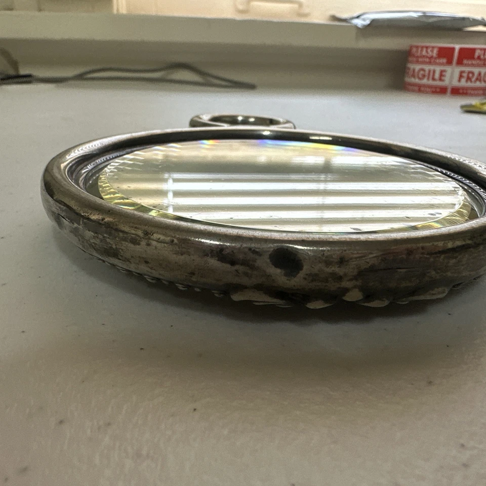 Зеркало ручное 1800S Ventage серебро высшей пробы 4 3/4 дюйма - Изображение 4 из 4