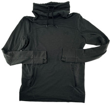 Under Armour Women Medium Gray Cowl Neck Hoodie Pullover Loose Fit Zip Pocket
