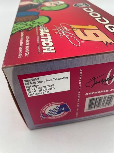Jeremy Mayfield #19 Dodge Dealers/Popeye 75th Anniv. 2004 Interpid 1 of 2,592 - Picture 3 of 9