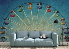 3D Ferris Wheel Wallpaper Wall Mural Removable Self-adhesive Sticker 56
