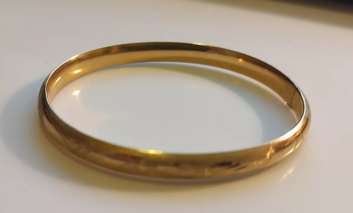14K Yellow Gold Bangle Bracelet 464 eBay