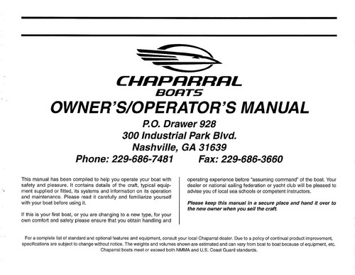 1980-2010 Chaparral Boats OWNER'S MANUALS Parts Lists Instructions - Picture 185 of 244