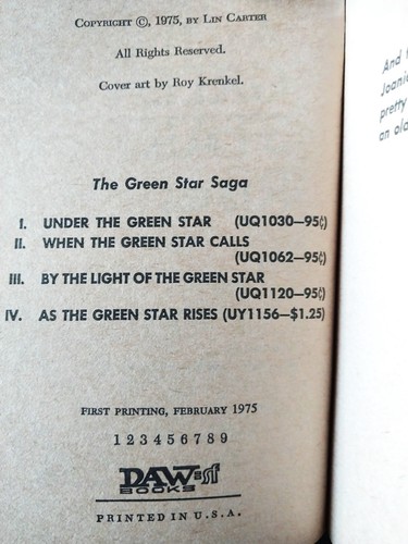 Lin Carter - As the Green Star Rises - First Printing - Foto 4 di 4