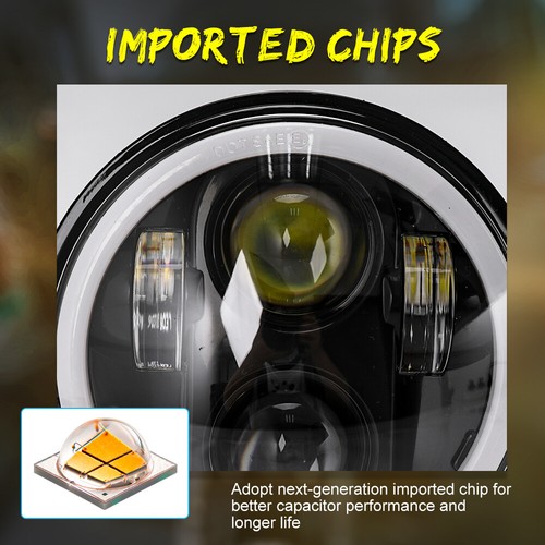 4PCS 5 3/4" 5.75 Projector round LED Headlights Sealed Beam Halo Ring Lamp Bulbs - Picture 10 of 12