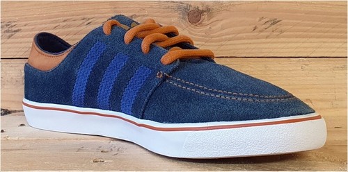 Adidas Court Deck Casual Low Suede Trainers UK7/US7.5/EU40.5 le plus cher G50597 Blue/Brown