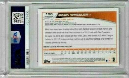 2013 Topps Chrome Zack Wheeler Purple Refractor PSA 8 - Picture 2 of 2