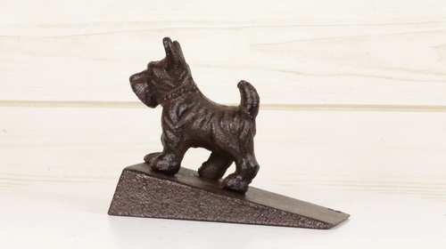 Rustikaler Gusseisen skurriler Hund Scottish Terrier Hund Türstopper Stopper Keil - Video 1 von 1