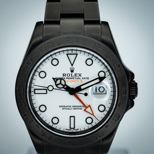 Black Venom 1 of 35 Custom Rolex Explorer 216570 DLC coating in black