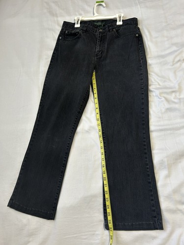 Ralph Lauren Jeans Co LRL Classic Bootcut Womens 8 Black Denim 28 1/2 -30 Mid - Picture 4 of 7