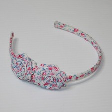 Girl's Floral Print Headband with Rosettes on the Side 3 4 5 6 7 8 9 10 11 12