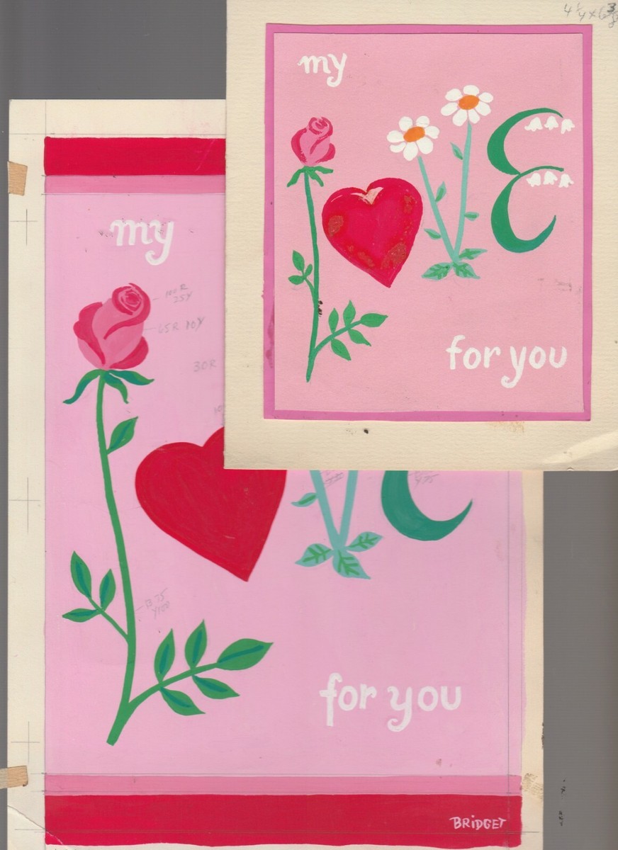 VALENTINES Forever Flowering Heart & Rose 2pcs 7.5x10.5