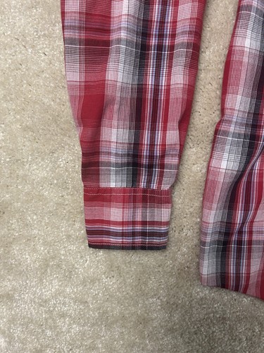 Avirex Shirt Men Large Red White Black Button Down Western Outdoors - Picture 15 of 15