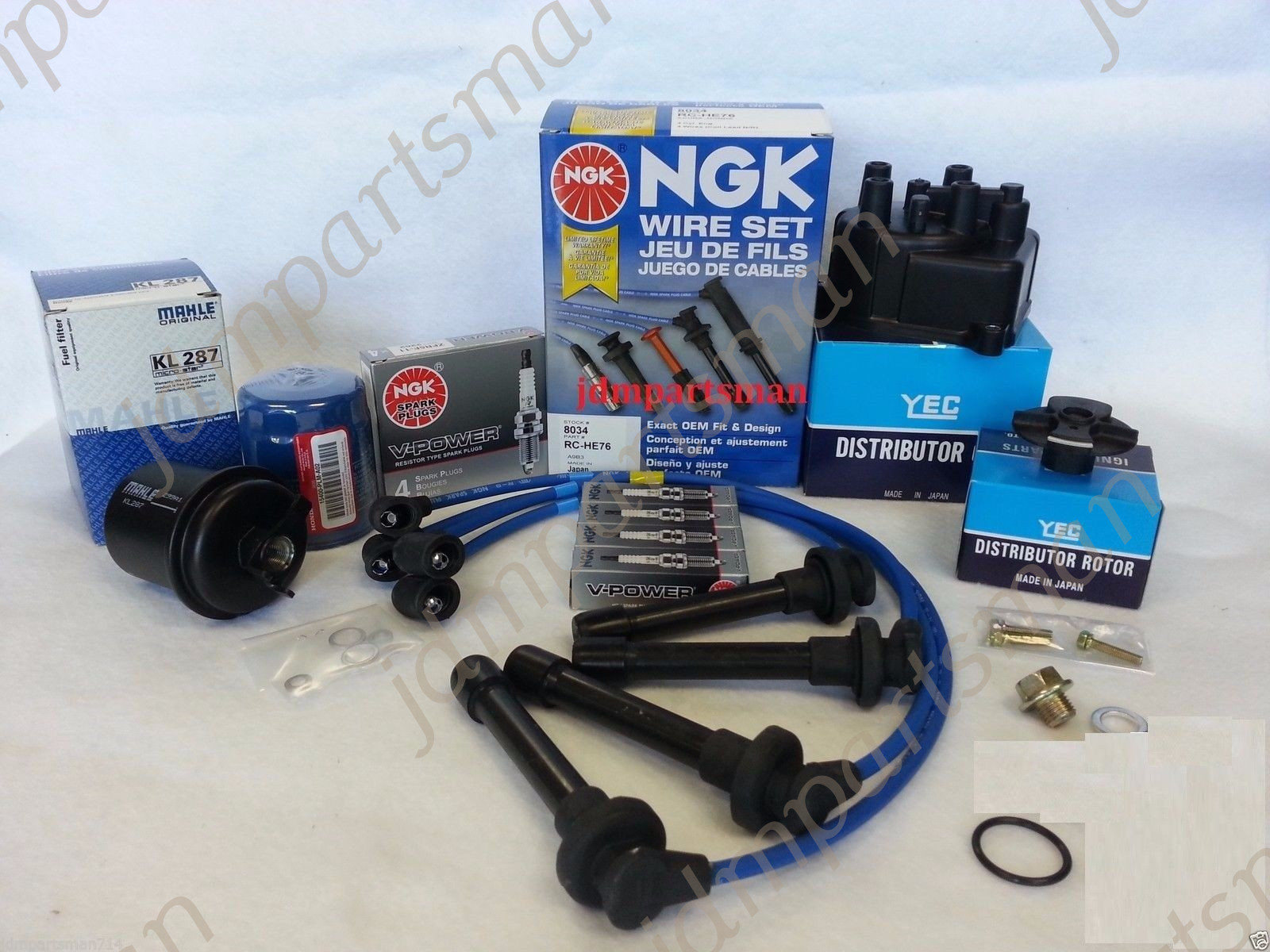 FOR 1996-2000 Honda Civic 1.6L Tune Up Kit  CX DX EX LX With NGK V-Power Plugs