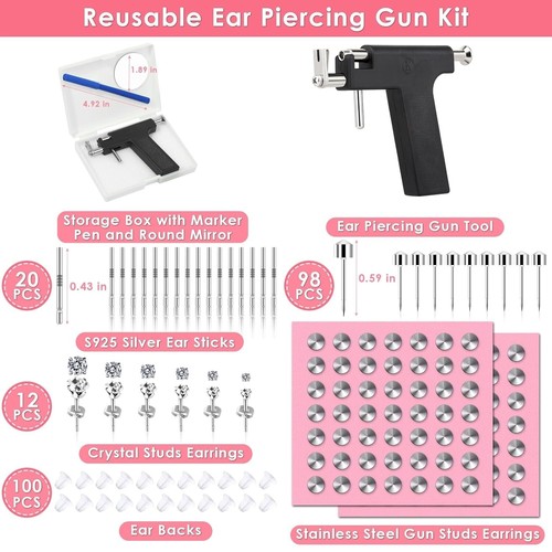 Professional Ear Piercing Gun Kit, Reusable with Stainless Steel Piercing Studs - Picture 5 of 7