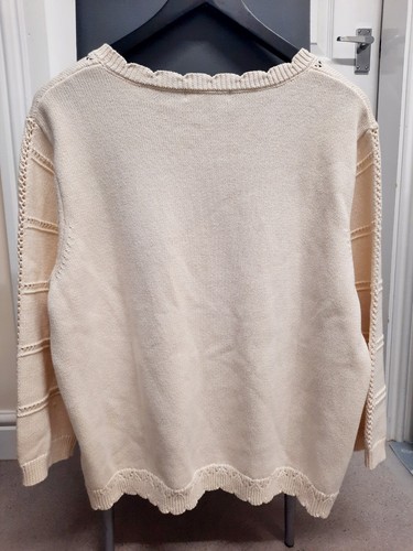 Woolovers Pullover Blumen bestickt Zopfmuster 100% Baumwolle Gr. 20-22 UK BRANDNEU - Bild 9 von 13