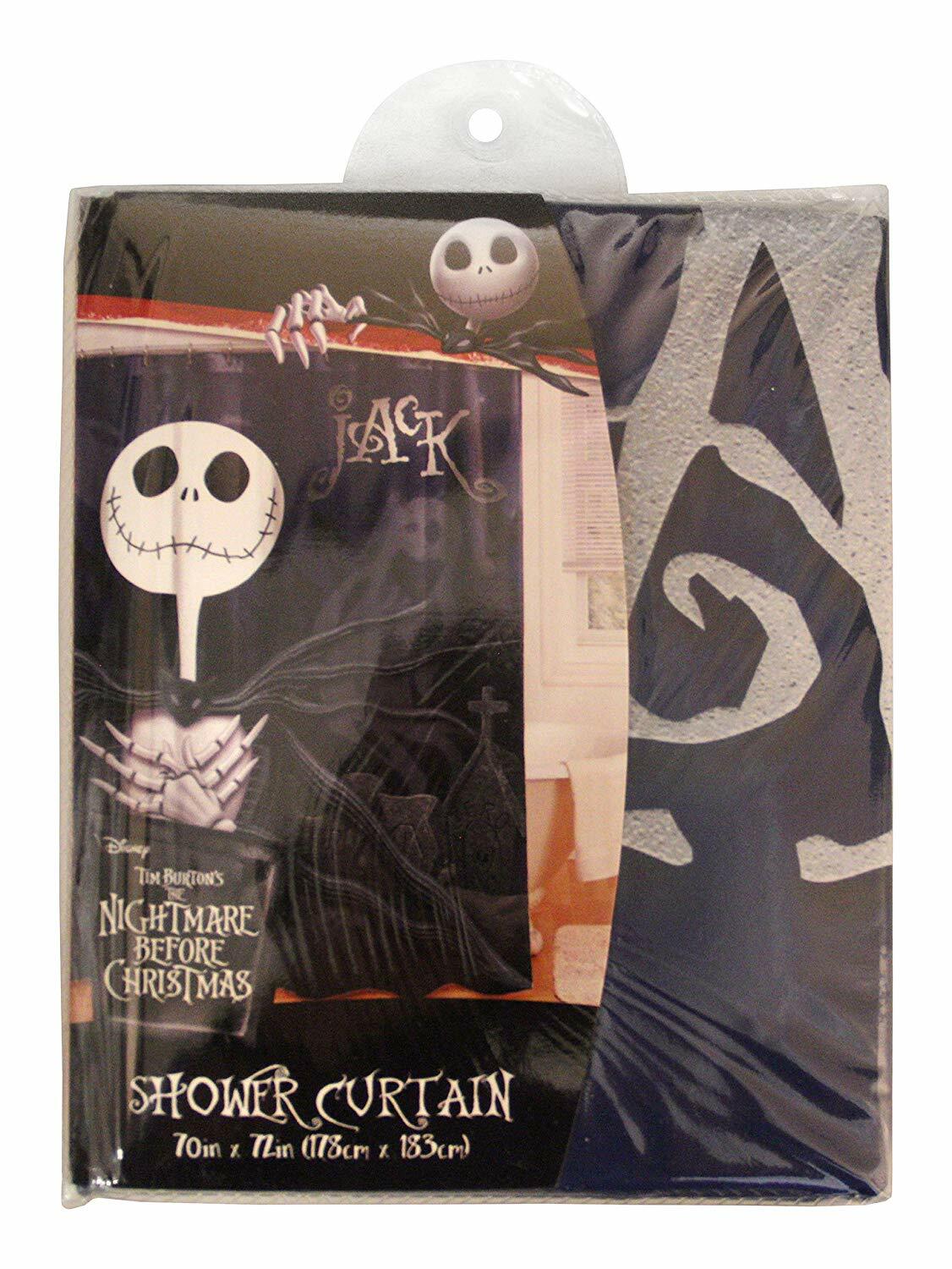 Halloween Shower Curtain Nightmare Before Christmas Moonlight Madness 72" X 72" s l1600