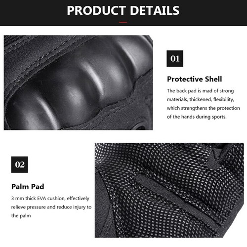 Motorcycle Half Finger Gloves Hard Kunckles Motorbike ATV MTB Sports Mittens - Picture 8 of 15