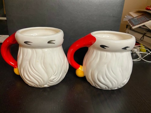 Santa Jolly Ole St. Nicholas Christmas SANTA Coffee Mug - Set of 2 - White Beard - Picture 7 of 12
