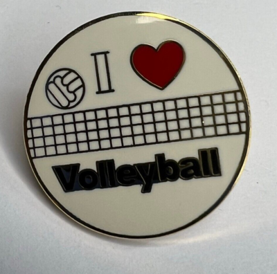 VINTAGE I LOVE (HEART) VOLLEYBALL VOLLEY BALL NOVELTY Enamel PIN